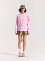 Load image into Gallery viewer, Pink & White Striped Loose Fit Cropped T-Shirt