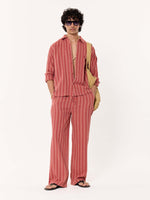 Load image into Gallery viewer, Red Clay Striped Gauze Pull-on Pants