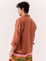 Load image into Gallery viewer, Rust Gauze Holiday Shirt (Pre-Order)