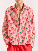 Load image into Gallery viewer, Salmon Berry Bomb Gauze Holiday Shirt