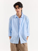 Load image into Gallery viewer, Sky Blue Linen Cropped Shirt