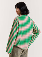 Load image into Gallery viewer, Sour Candy Striped Loose Fit Cropped T-Shirt