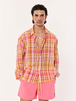 Load image into Gallery viewer, Sunset Madras Checks Cropped Shirt