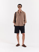 Load image into Gallery viewer, Taupe Linen Cropped Shirt