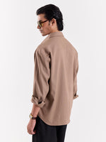 Load image into Gallery viewer, Taupe Linen Cropped Shirt