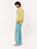 Load image into Gallery viewer, Turquoise Striped Pull-on Pants