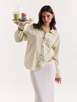 Load image into Gallery viewer, Vanilla Matcha Checkered Cropped Shirt