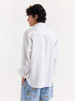 Load image into Gallery viewer, White Linen Cropped Shirt
