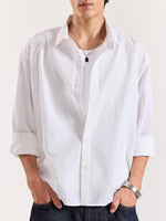 Load image into Gallery viewer, White Seersucker Holiday Shirt