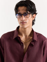 Load image into Gallery viewer, Wine Linen Cropped Shirt