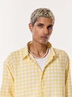 Load image into Gallery viewer, Yellow Box Checkered Oversized Cropped Shirt
