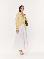 Load image into Gallery viewer, Yellow Box Checkered Oversized Cropped Shirt