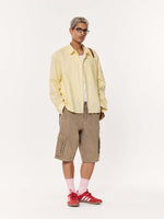 Load image into Gallery viewer, Yellow Multi-striped Oversized Cropped Shirt