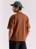 Load image into Gallery viewer, Russet Brown Loose Fit Cropped T-Shirt