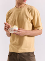 Load image into Gallery viewer, Beige Loose Fit Cropped T-Shirt