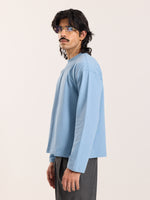 Load image into Gallery viewer, Dusty Blue Loose Fit Cropped T-Shirt