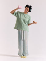 Load image into Gallery viewer, Aqua Green Loose Fit Cropped T-Shirt
