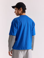 Load image into Gallery viewer, Royal Blue Loose Fit Cropped T-Shirt