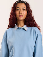 Load image into Gallery viewer, Dusty Blue Loose Fit Cropped T-Shirt