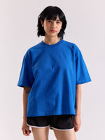 Load image into Gallery viewer, Royal Blue Loose Fit Cropped T-Shirt
