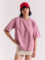 Load image into Gallery viewer, Mauve Loose Fit Cropped T-Shirt