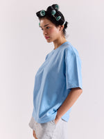 Load image into Gallery viewer, Powder Blue Loose Fit Cropped T-Shirt