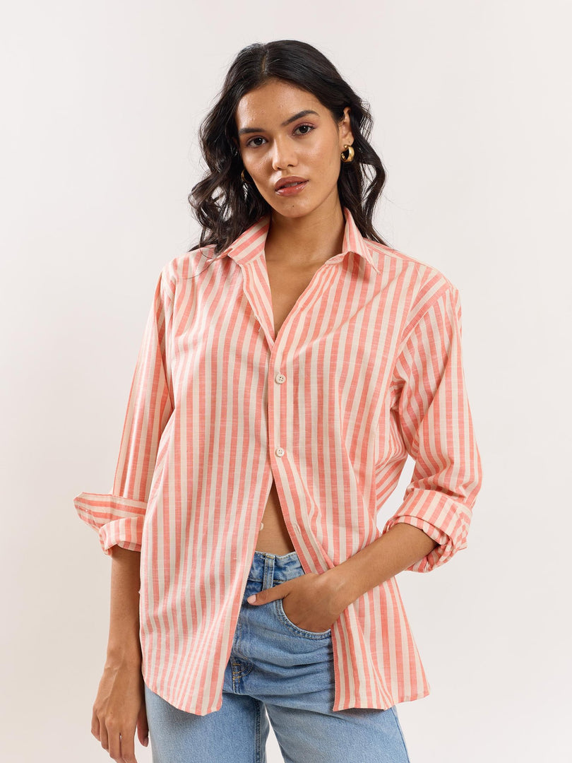 Orange Striped Shirt