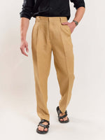Load image into Gallery viewer, Tan Brown Linen Trousers
