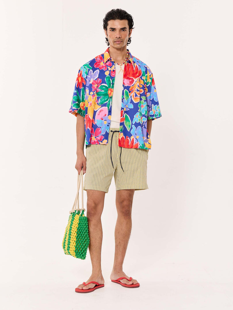 A Day in Tulum Printed Cropped Shirt