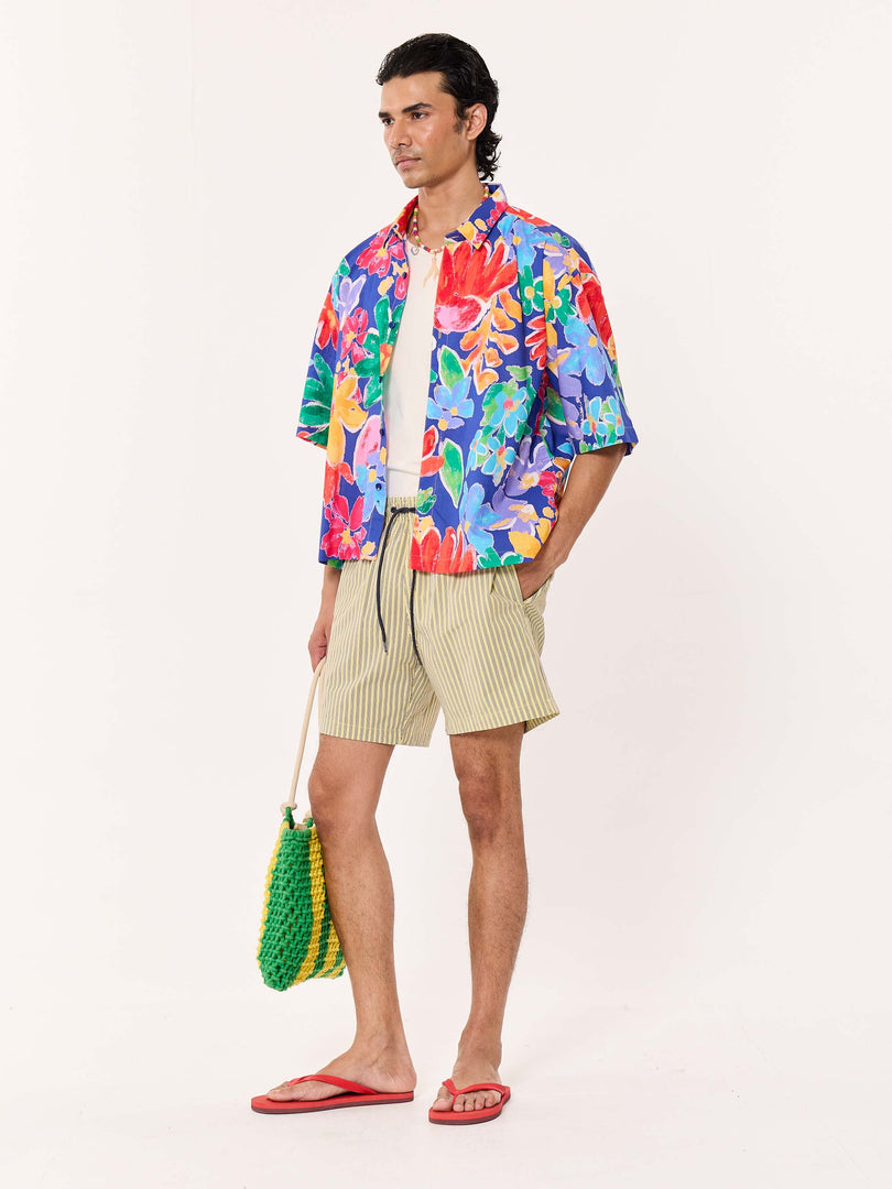 A Day in Tulum Printed Cropped Shirt