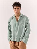 Load image into Gallery viewer, Aqua Green Gauze Holiday Shirt