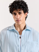 Load image into Gallery viewer, Baby Blue Gauze Holiday Shirt