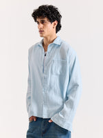 Load image into Gallery viewer, Baby Blue Gauze Holiday Shirt