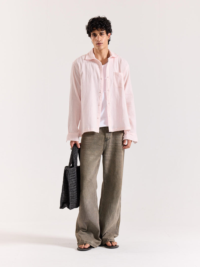 Baby Pink Gauze Holiday Shirt