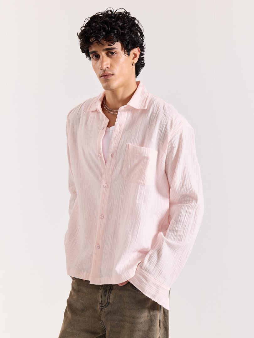 Baby Pink Gauze Holiday Shirt
