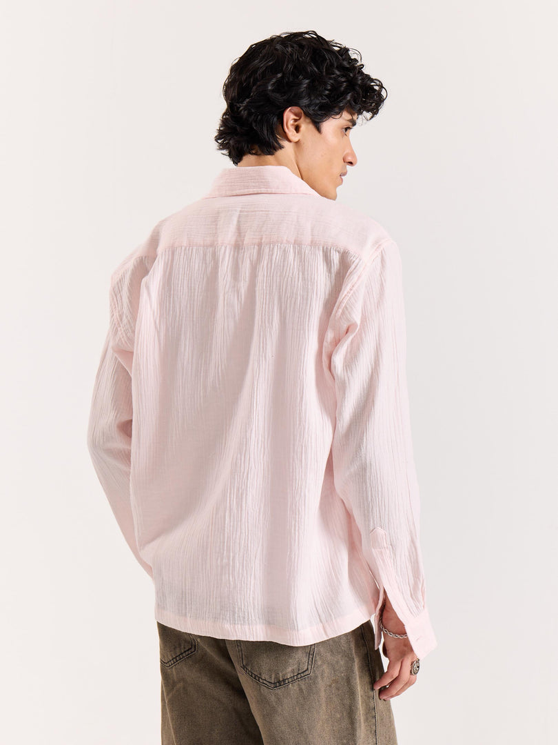 Baby Pink Gauze Holiday Shirt
