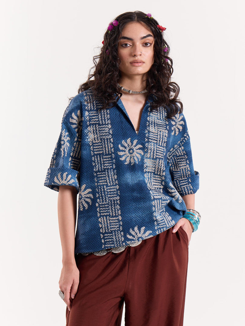 Baatik Blue - Pullover Shirt