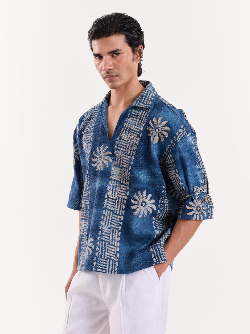 Baatik Blue - Pullover Shirt