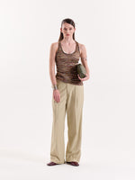 Load image into Gallery viewer, Beige Baggy Fit Trousers