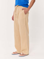 Load image into Gallery viewer, Beige Gauze Pull-on Pants