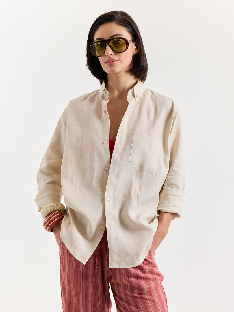 Beige Irish Linen Shirt