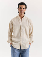Load image into Gallery viewer, Beige Irish Linen Shirt
