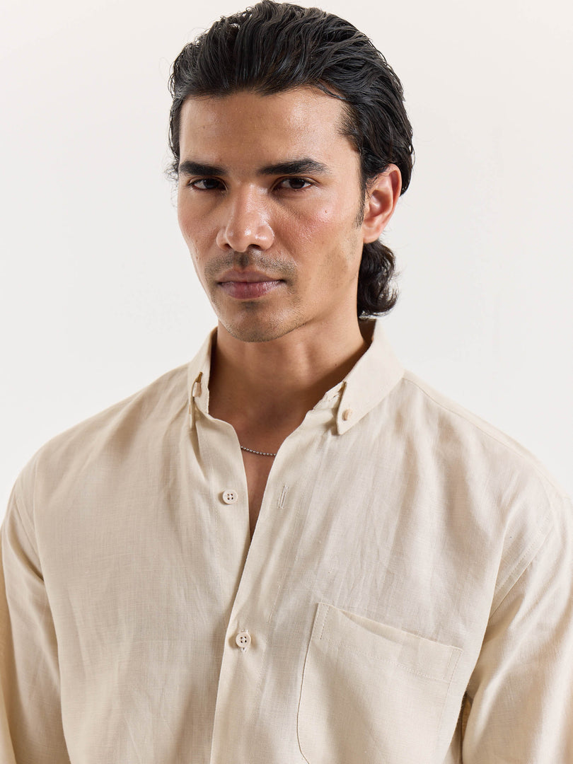 Beige Irish Linen Shirt