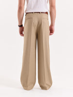 Load image into Gallery viewer, Beige Pinstriped Baggy Fit Trousers