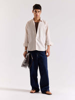 Load image into Gallery viewer, Relaxed Fit Beige Striped Shirt