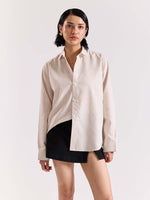 Load image into Gallery viewer, Relaxed Fit Beige Striped Shirt