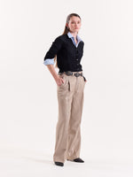 Load image into Gallery viewer, Beige Textured Baggy Fit Trousers