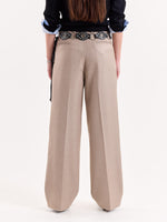 Load image into Gallery viewer, Beige Textured Baggy Fit Trousers