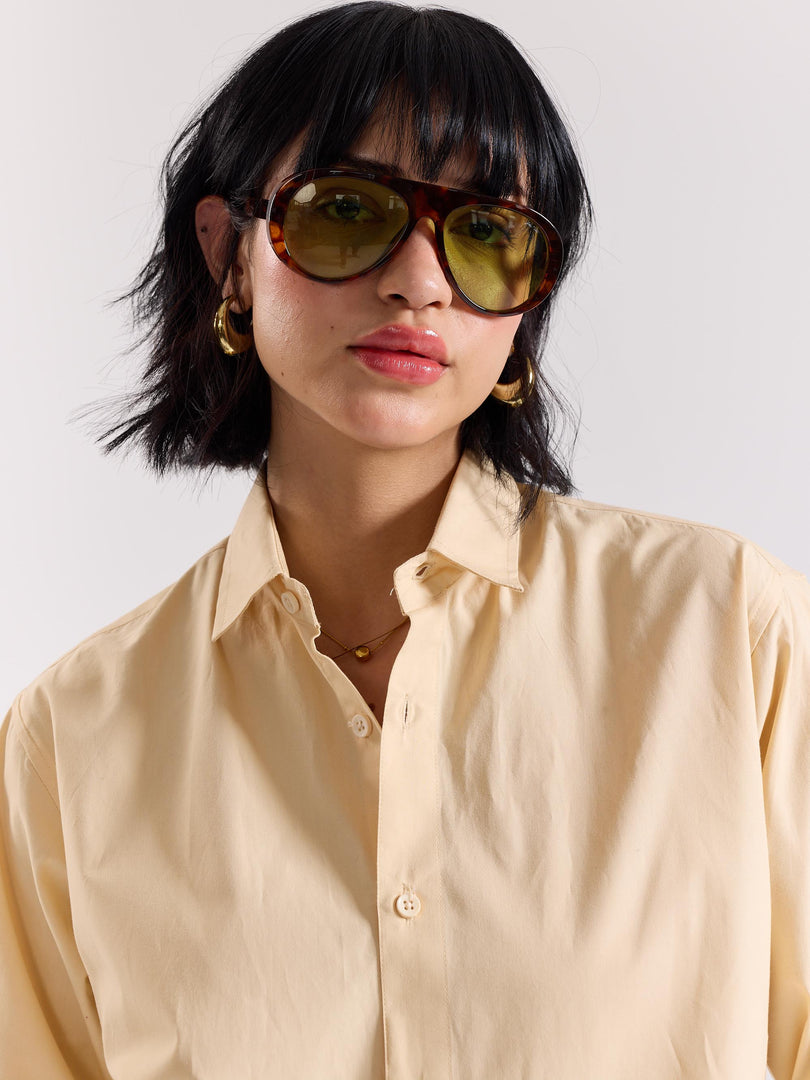 Beige Poplin Shirt