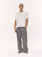 Load image into Gallery viewer, Black Checkered Seersucker Pull-on Pants